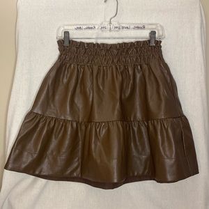 NWT Anthropology The Somerset Mini Skirt: Faux Leather Edition, Small Petite